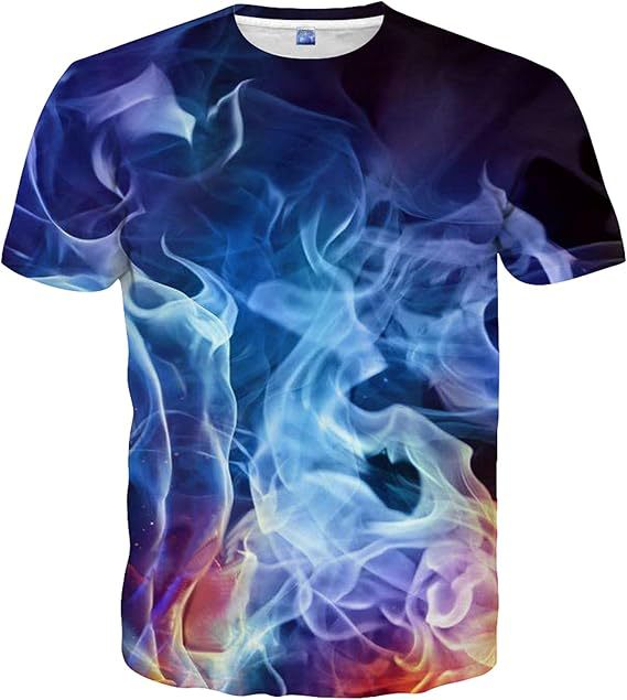 Venta caliente transfronteriza europea y americana impresión digital 3D para hombres, personalidad de la calle de verano, camiseta suelta de manga corta con cuello redondo transpirable