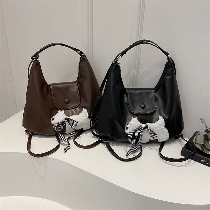 Niche Zhong Tote bolso para mujeres 2024 nuevo estilo coreano lindo perro estilo académico mochila mochila de hombro de gran capacidad