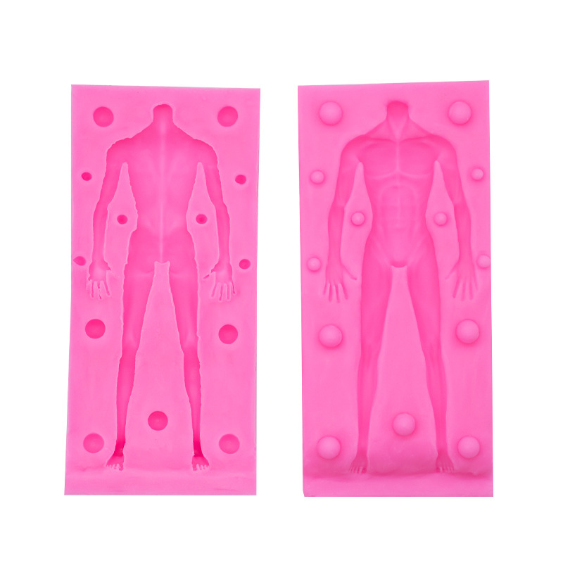 Modelo masculino modelo femenino muñeca molde de silicona muñeca hecha a mano muñeca haciendo accesorios fondant molde de ritmo seco