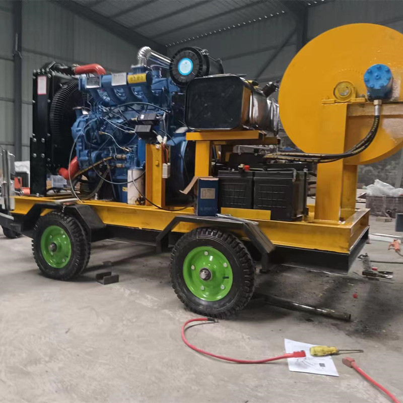 Water Extension Pipe Dredging Machine Trailer Type Diesel High-Horsepower Pipe Cleaning Machine High-Pressure Dredging Equipment