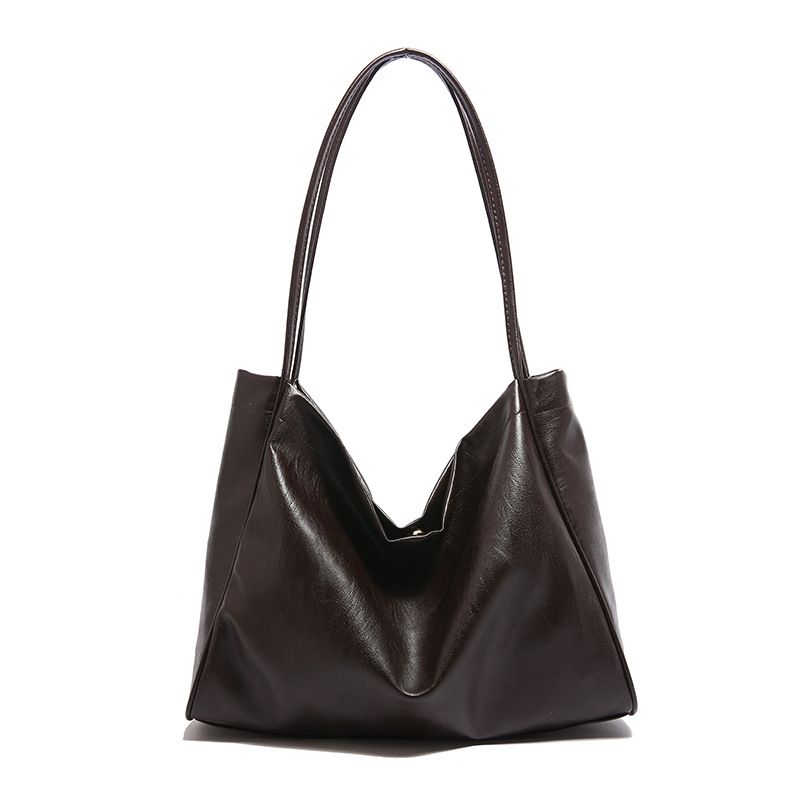 Bolso vintage americano 2024 nueva moda de gran capacidad simple bolso de color sólido bolso de alta calidad simple bolso axilar