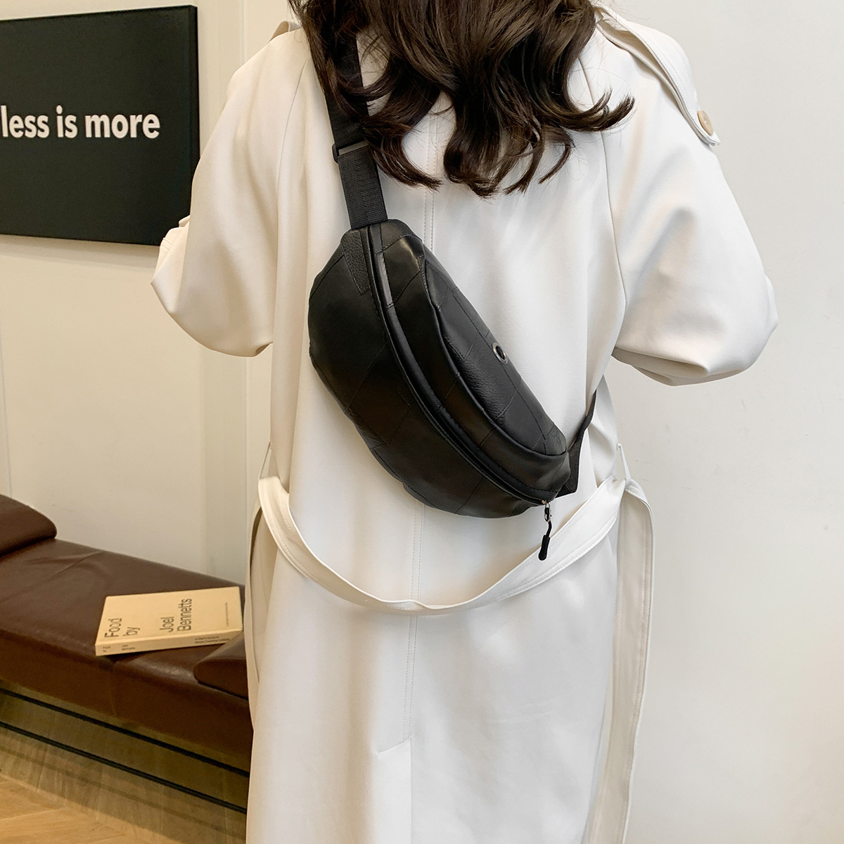 223g Weight Polyester Lining Material Zipper Closure Type Sling Strap Strap Type Fanny Pack Bags Type Casual, Daily, Shopping Occasion Nylon Material Cows, Solid Color Pattern All Seasons Season Women's Gender Basic Style Oval Shape Women's Basic Cows Solid Color Nylon Waist Bags 7