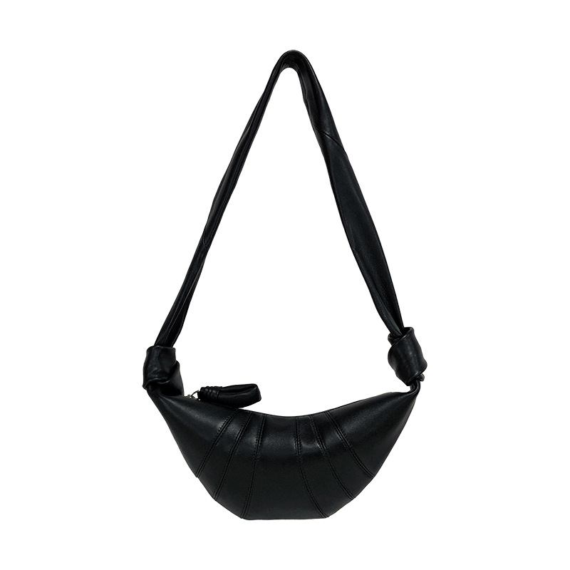 French Top Grain Lambskin Leather Dumpling Bag Croissant Crossbody Bag For Women 2025 New Arrival - Thumbnail 5