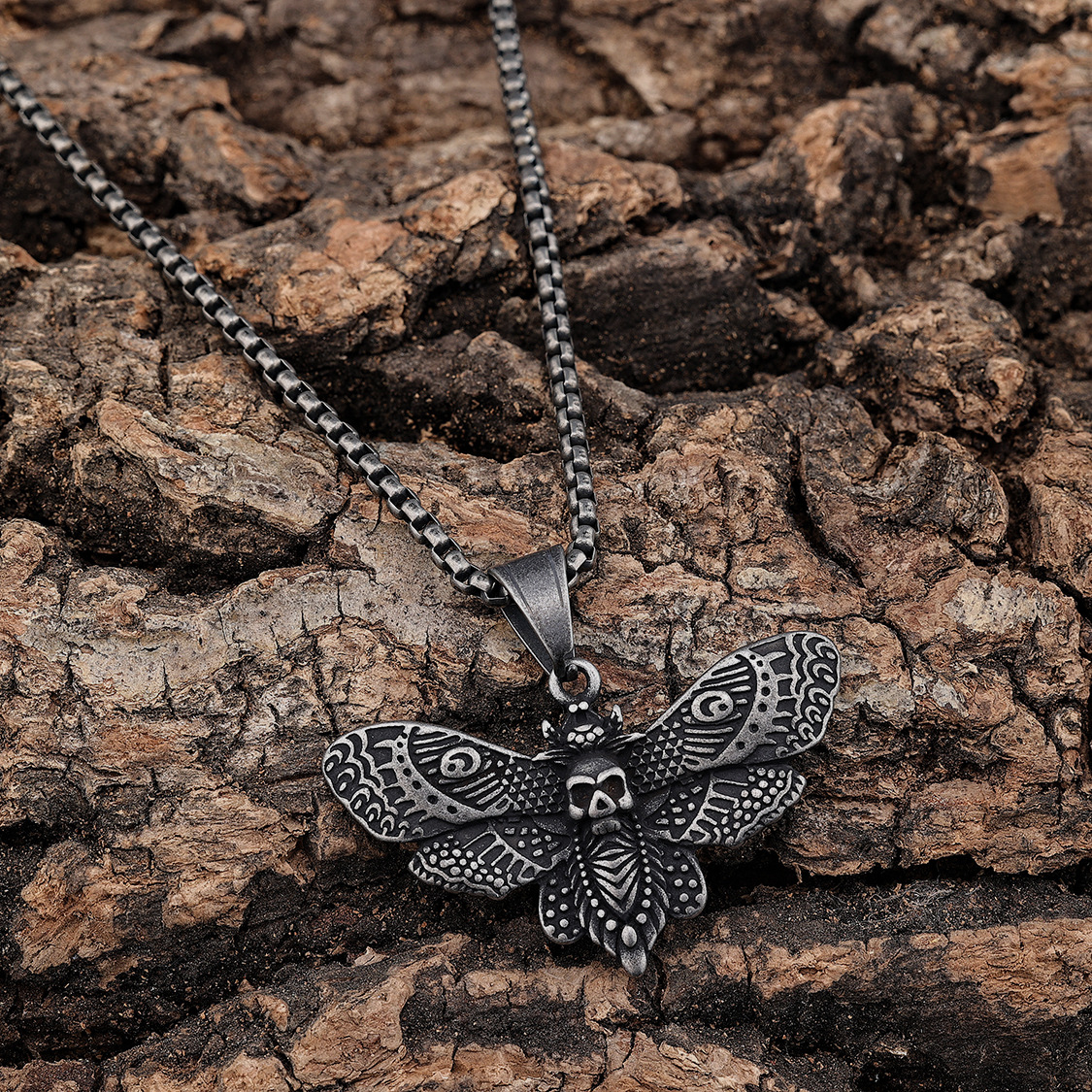 Halloween Festival Butterfly, Skull Pattern Punk Butterfly Skull 304 Stainless Steel Halloween Men'S