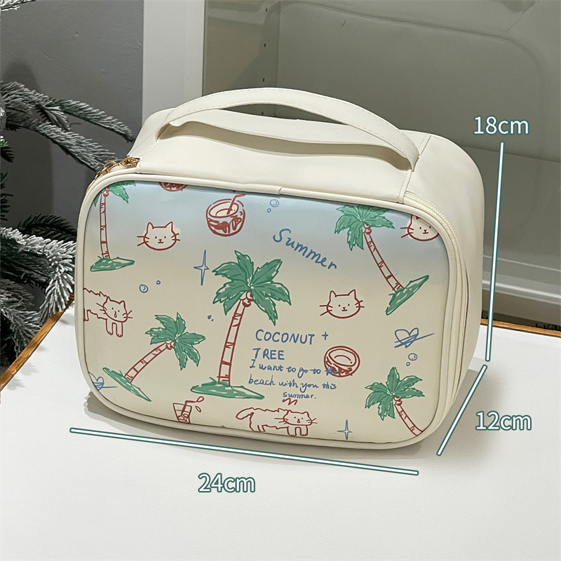 2024 nueva bolsa de cosméticos linda para mujer, bolsa de almacenamiento portátil a prueba de agua de gran capacidad, bolsa de almacenamiento, bolsa de lavado de viaje