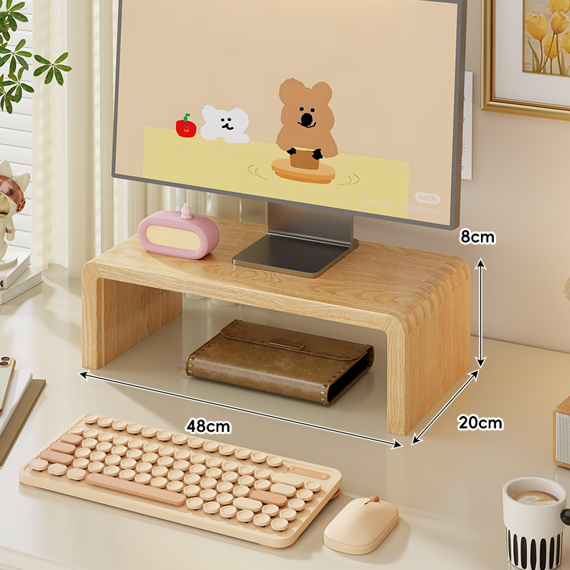 Soporte Elevador de Monitor de Madera para Escritorio de Oficina