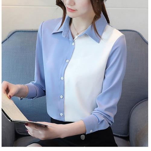 Women's Spring and Autumn New Korean Version Striped Long-Sleeve High-Quality Chiffon Shirt Blouse Women's Base Layer Loose Top Versatile Top