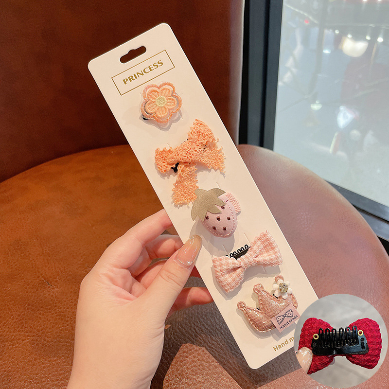 Bebé coreano no daña cabello lindo super lindo broche de sudor para niños tarjeta de cabello de seguridad para niñas bebés todo incluido broche de tela