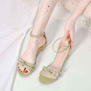 Sandals for Women Summer Fashion Outer Wear 2025 New Student Korean Style Matchinging Skirt Fairy Flats Roman Shoes Low Heel