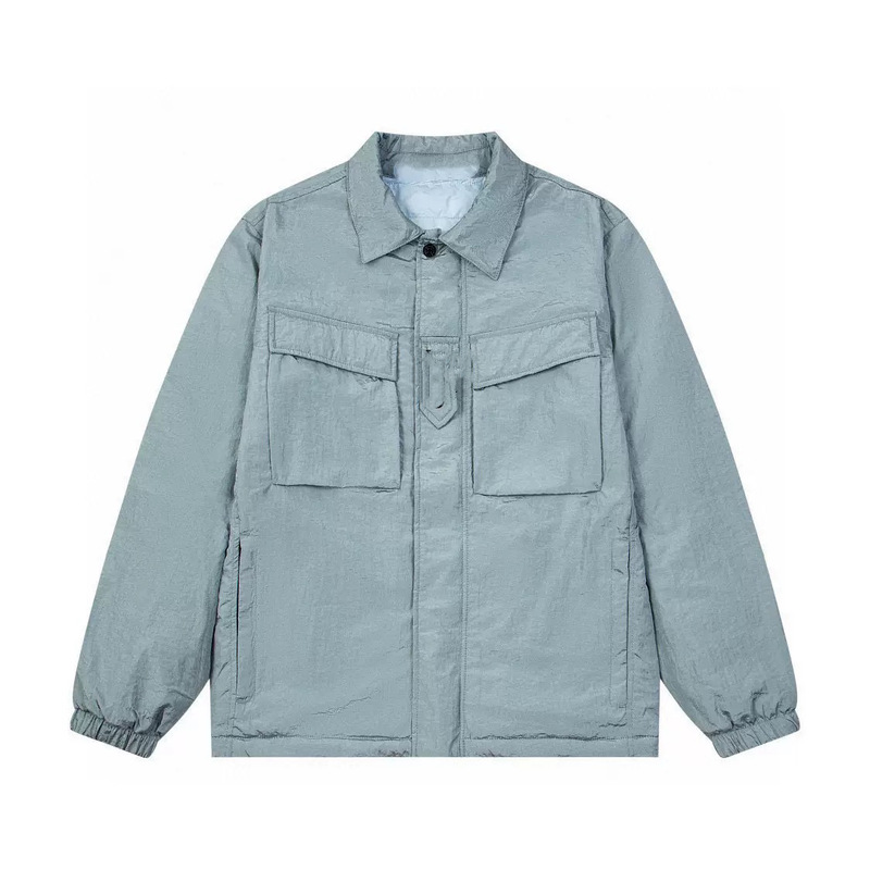 High-End Custom Autumn and Winter Solid Color Pointed Collar Single-Breasted Long-Sleeve Quilted Cotton Jacket Coat Cross-Border Unisex Style