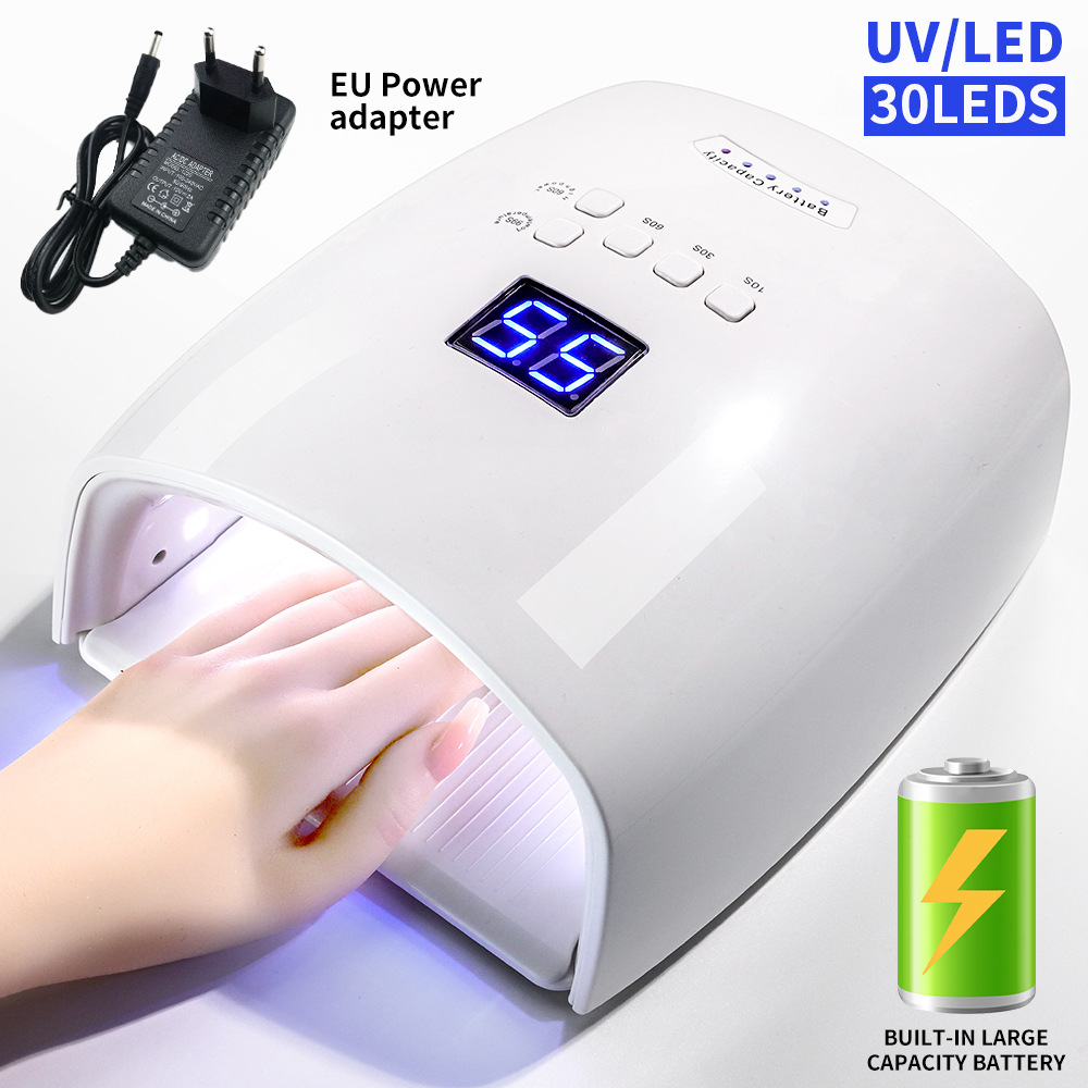 Nueva lámpara de manicuras 66w manicuras s10 inalámbrica lámpara de fototerapia recargable manicuras máquina de fototerapia led manicuras secador