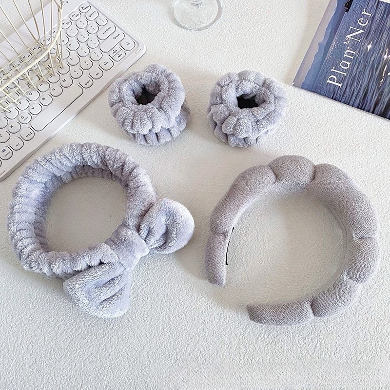 기계바느질 트위스트 헤어밴드 4종세트-그레이 (22*19*4cm 116g)