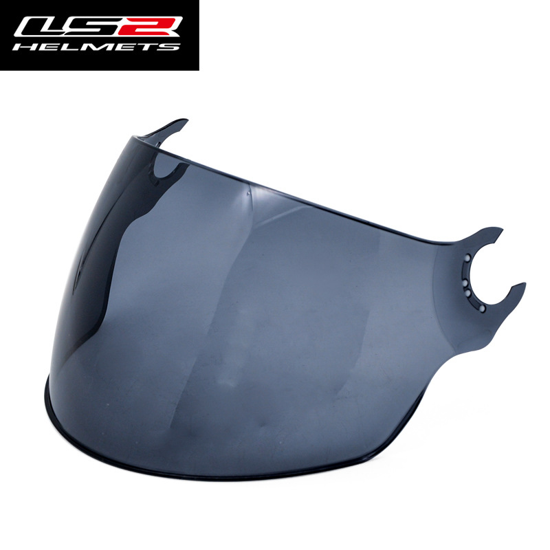 LS2 lente del casco de la motocicleta OF562 medio casco largo y corto lente transparente té negro plateado colorido unisex
