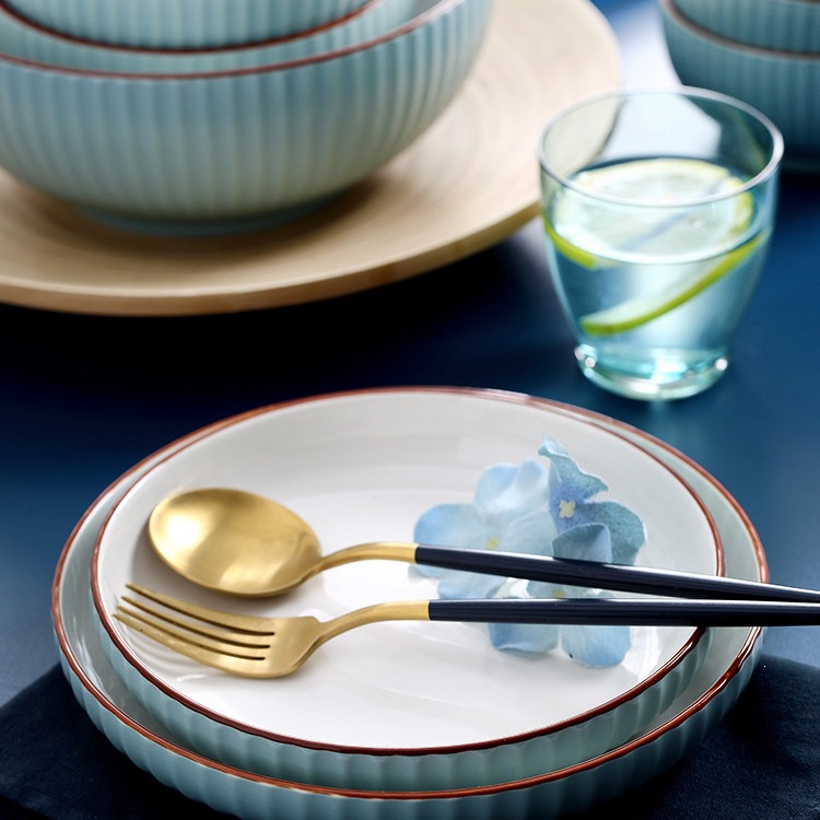 Creative Trendy Household Rectangular Pasta Steak Western-Style Tableware Nordic Ins-Style Steamed Fish Plate Dish