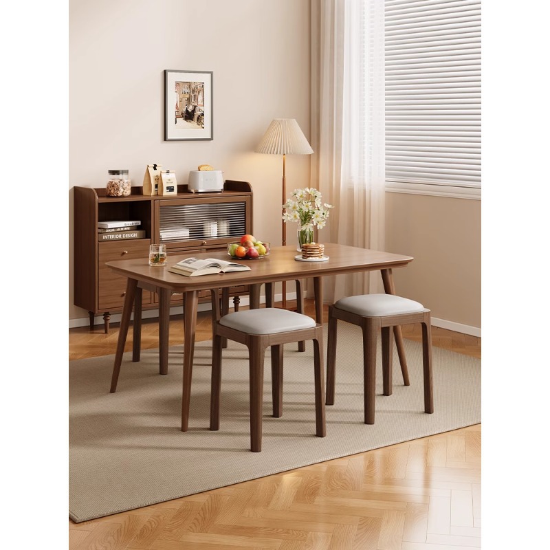 Sillas de comedor de madera maciza, sillas para el hogar, mesas y sillas de comedor, comedor de lujo ligero chino, mesa de té de la sala de estar, taburetes blandos que se pueden apilar para la cena