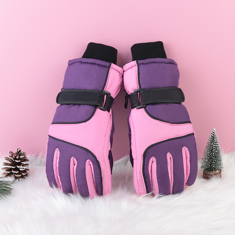 Adultos hombres y mujeres de invierno de tres capas engrosadas de lana forrada caliente impermeable antideslizante ciclismo esquí a prueba de frío resistente al desgaste guantes de viento invierno