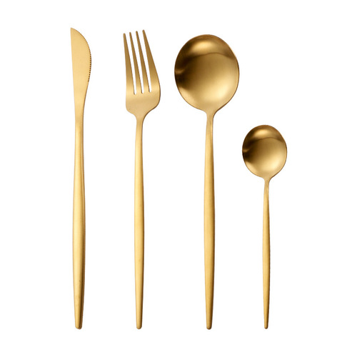 Cross-border stainless steel Portugal sanding spoon fork set round spoon coffee spoon tableware steak knife fork