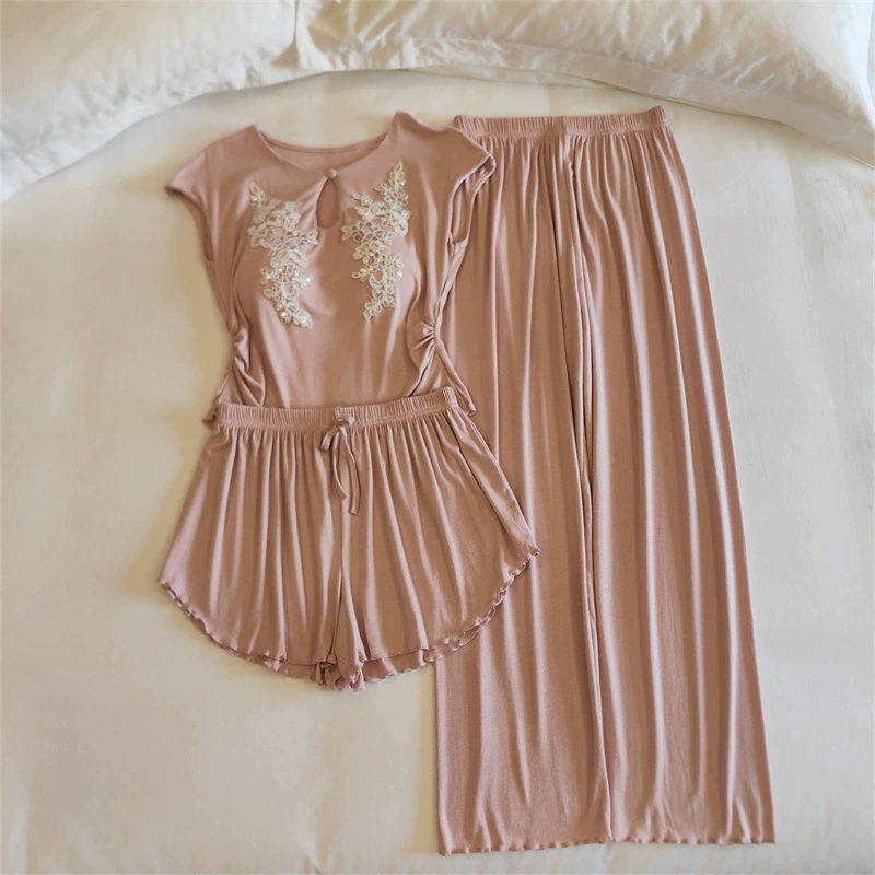 Top with cups, spring pijama, summer sexy thin set