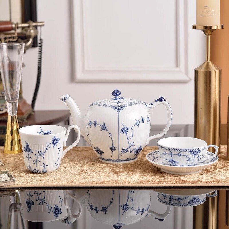 Royal coffee set tea set Danish grass lace ceramic teapot coffee cup saucer hollow plate mug bowl wholesale