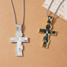 跨境速卖通欧美个性百搭合金吊坠 热销项链男士 复古十字形项链