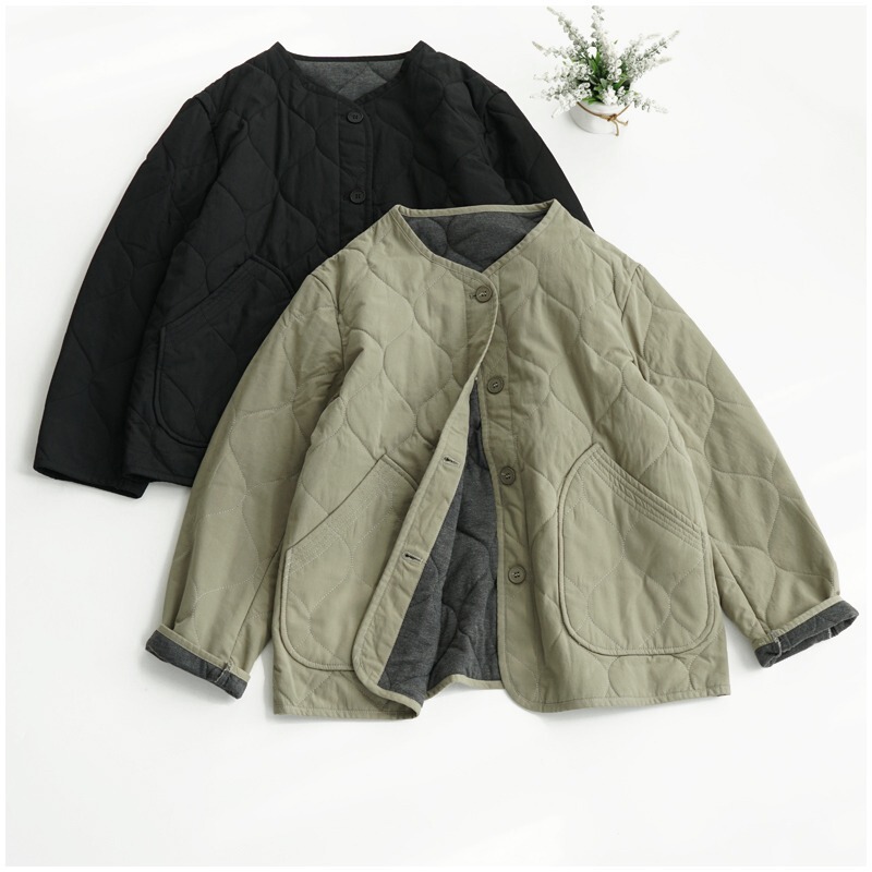 Women's Loose Casual Japanese Style Retro Single-breasted Cotton Short Cotton-padded Coat Women's Loose Casual Japanese Style Retro Single-breasted Cotton Short Cotton-padded Coat