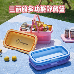 サンリオ収納箱ピクニックバスケット野外水入れ手提げバスケットハイキング収納バスケットセットアウトドアキャンプ折りたたみボックス