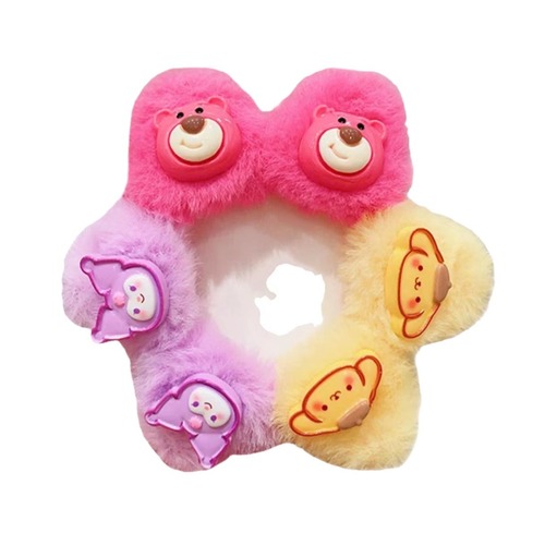 Girls furry cat ear scratching clip children's hair clip girl Kuromi small scratching clip baby plush bangs hair clip hair accessories