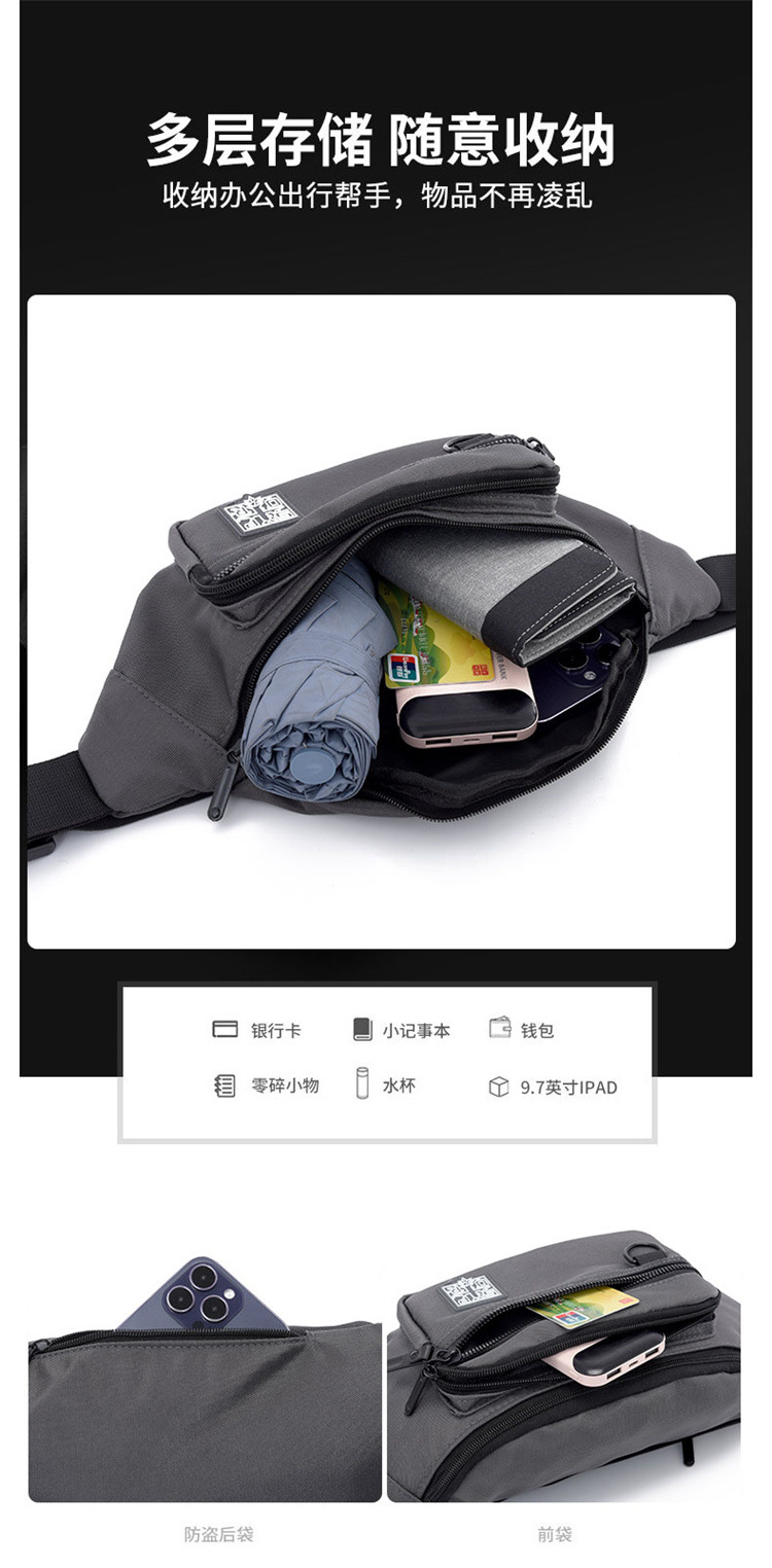Men's Instagram trendy small bag, Japanese simple crossbody bag, men's backpack, trendy waist bag, single-shoulder bag, nylon crossbody bag undefined
