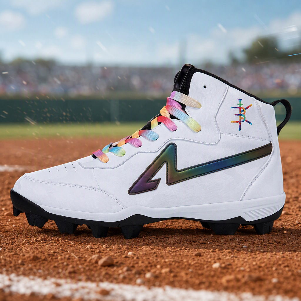 High-Top Baseball Shoes for Men and Women, Training Shoes with Microfiber Front Laces and Spikes