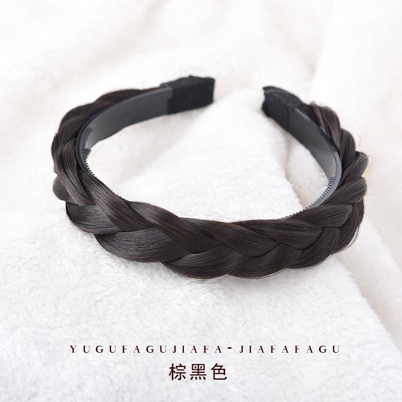 Peluca banda de pelo Peluca de cabeza femenina integrada parche para el cabello artefacto de reemplazo de cabello frente natural que cubre cabello blanco Twist trenza media cabeza cubierta