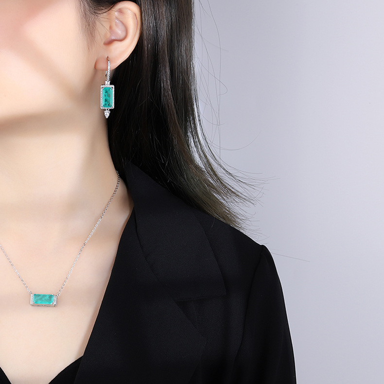 6g Weight Artificial Gemstones Inlay Material Jewelry Set Classification Earrings + Necklace Quantity Holiday Occasion Metal Material Geometric Pattern Unisex Gender Lady Geometric Metal Artificial Gemstones Unisex Jewelry Set 1 Piece 7