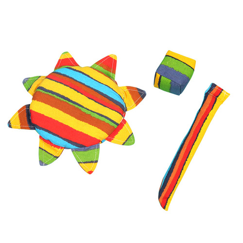 Children's Fabric Safety Soft Flying Disc Kindergarten Parent-Child Outdoor Handmade Flying Saucer Sandbag Tail Three-Piece Set Toy