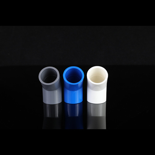 PVC water supply 45 degree elbow straight and half-bend water pipe joint thickened white gray blue plastic pipe fittings wholesale