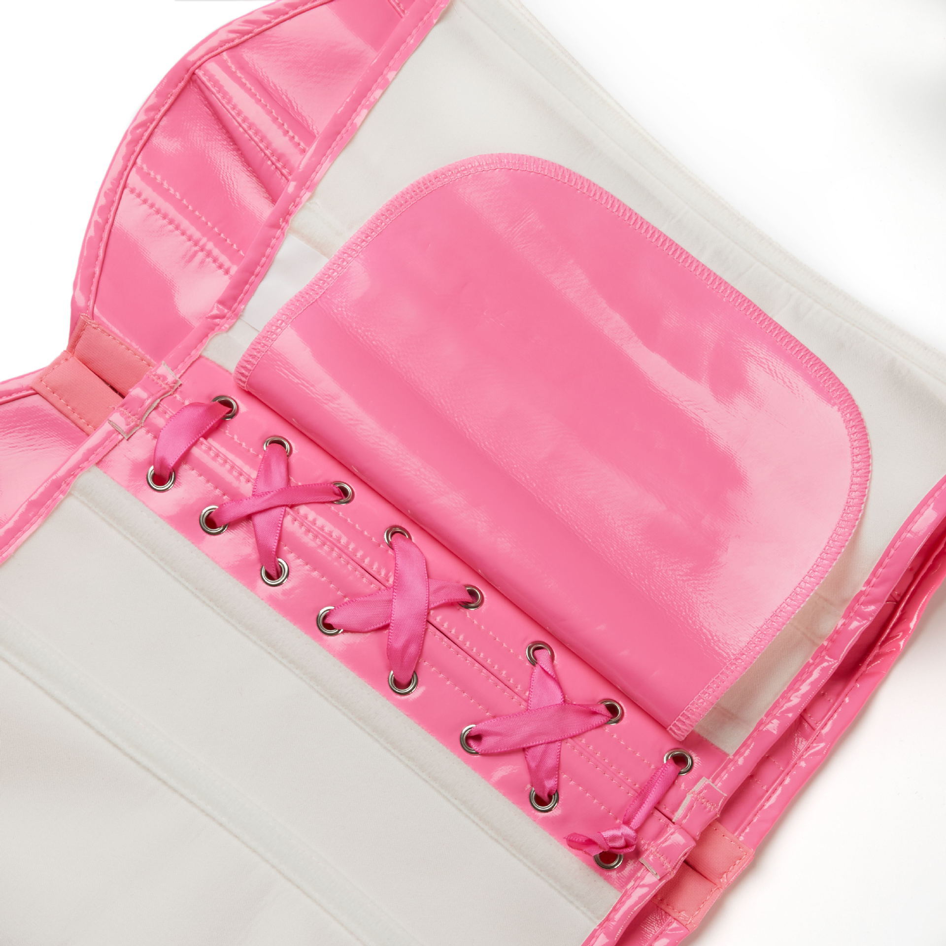 Nuevo pecho rosa sexy corto cinturón chaqueta de corte de cuero PU chaqueta de cuerpo de corte de comercio electrónico un cabello