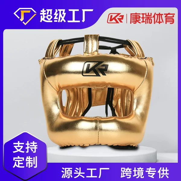 Cross-Border Manufacturer Bulk Boxing Head Protection Crossbar Closed-Type Fighting Helmet Full Surround for Sanda Combat Training
