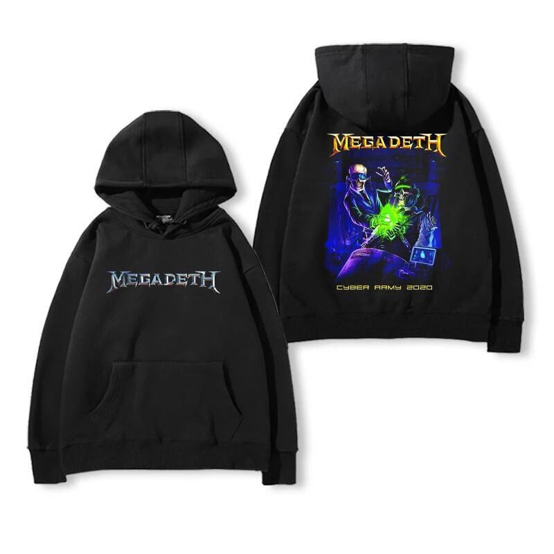 New 2025 Cotton Thick Hooded Sweatshirts Fashion Multi-Purpose 330g Heavy Hooded Sweatshirts Megadeth Print