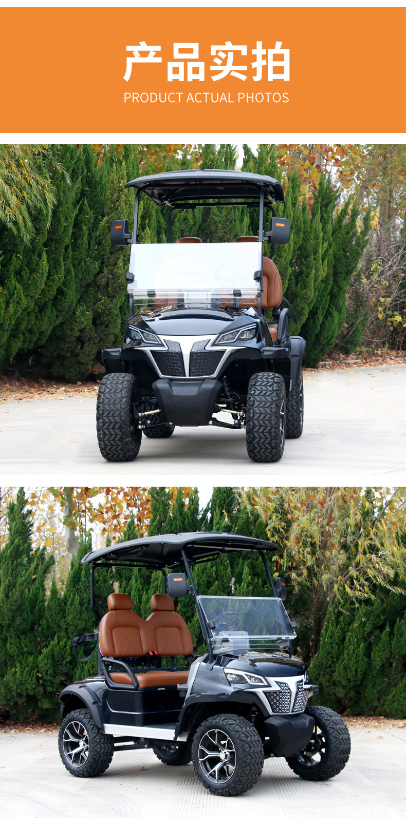 2-Seater Electric Golf Cart, Tourist Attraction Vehicle, Export Model, Resort Golf Course Electric Sightseeing Vehicle