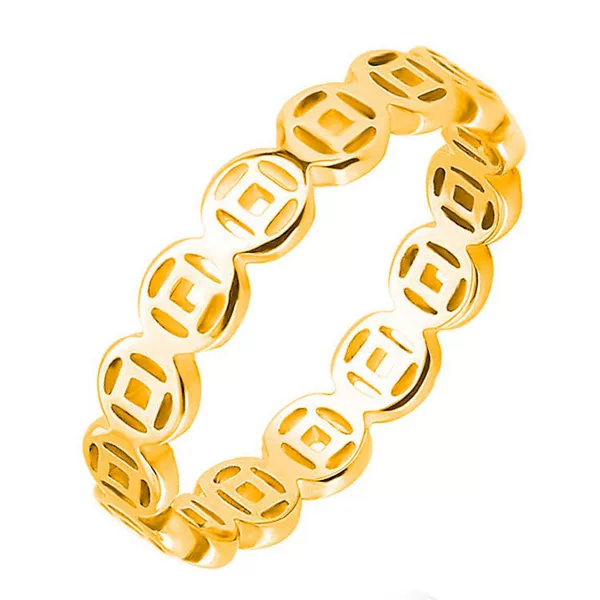 TikTok Little Red Riding Book Explosions Money Duoduo Copper Ring for Women's Chinese National Fashion Stainless Steel Coin Fashion Men's Couple Ring
