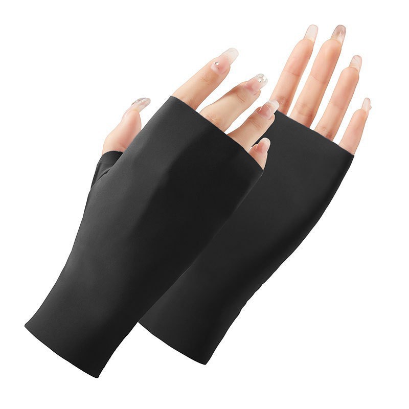 Summer New Outdoor Ice Silk Gloves Sports Half-Finger Gloves Driving and Riding Breathable Thin Fashion Sun Protection Gloves