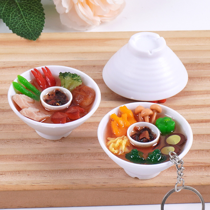 仿真食物碗水煮菜钥匙扣减脂餐食玩海鲜虾仁滋补汤挂件广告小礼品|undefined