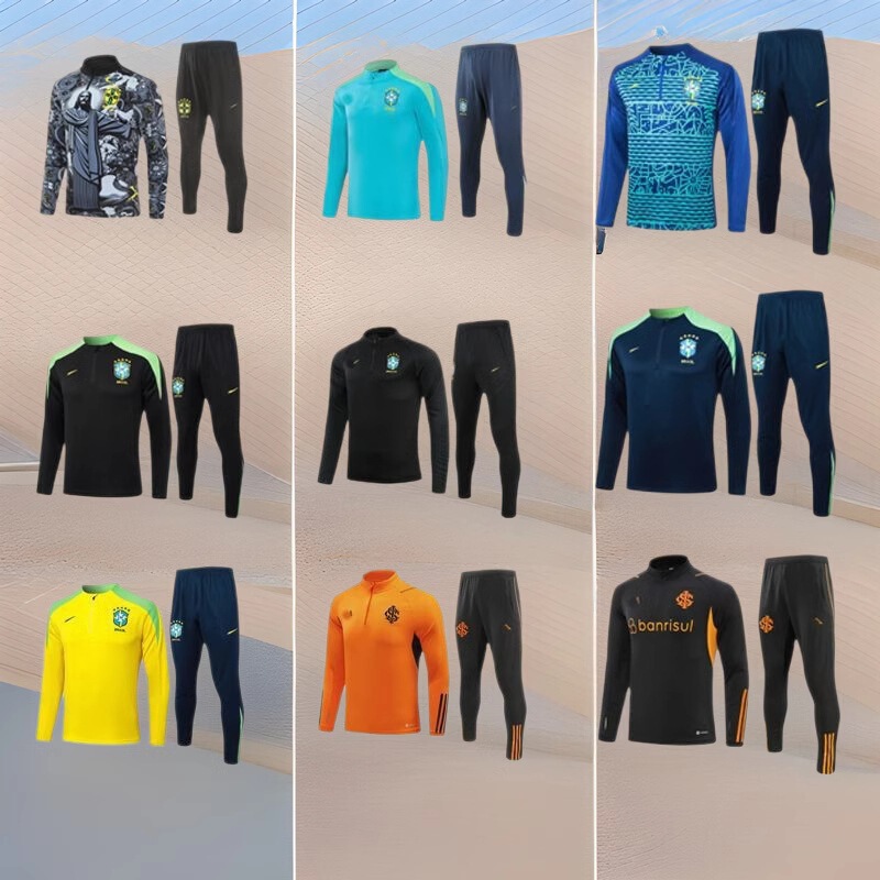 2024 Brazil National Team Adult Children Long Sleeve Football Training Suit Vinicus Rodrigo Neymar 2024 Brazil National Team Adult Children Long Sleeve Football Training Suit Vinicus Rodrigo Neymar