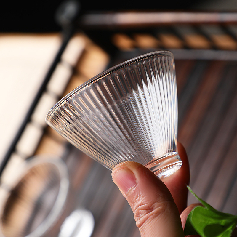 Taza de té de vidrio de estilo japonés taza de té pequeña taza de cristal transparente taza de té de Kung Fu taza de té del hogar taza de té pequeña