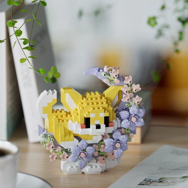 Cubierta de polvo, bloques de construcción, flores, compatible con Lego en maceta, flores de hibisco, juguetes para niños, niñas, venta al por mayor transfronteriza