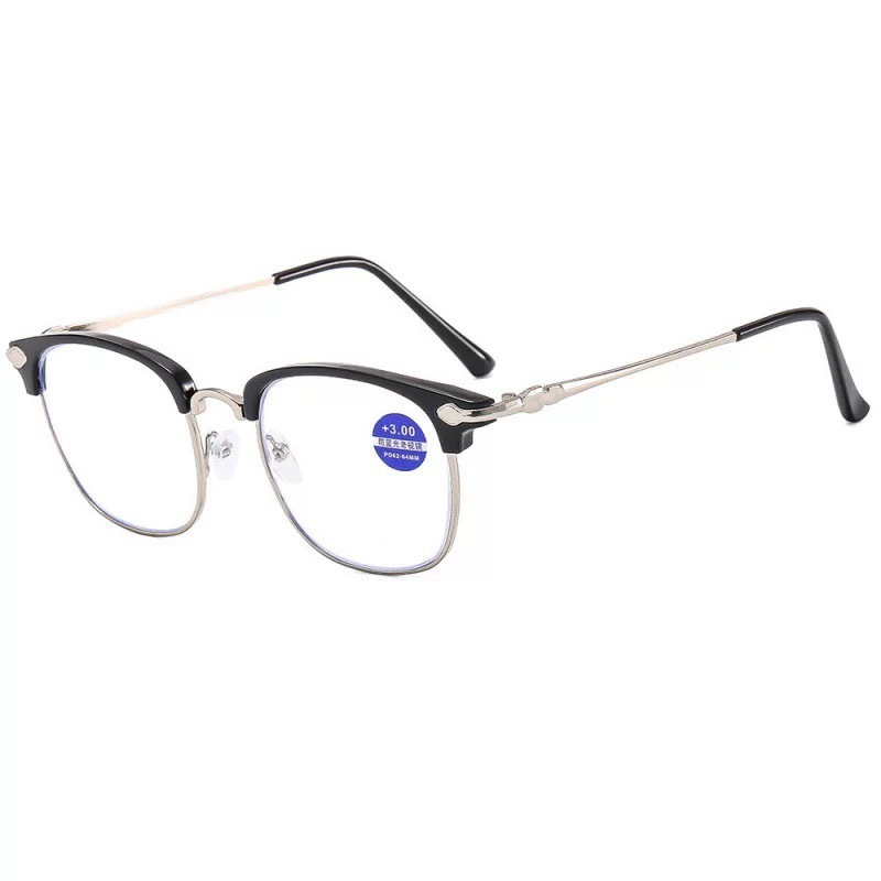 大きな顔の男性と女性向けの新しい軽量高級ビジネス高級老眼鏡、目の保護が広げられ、青色光放射を防ぐ眉毛付き老眼鏡|undefined