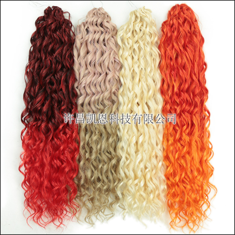 Hot Selling Russian Chemical Fiber Long Curly Wig Jessica Wave 22 Inch Crochet Latin American Roll Spot