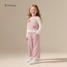 邦选童装韩版女童背心三件套秋款新品儿童衣服网纱裤子女孩子套装