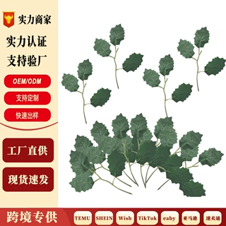圣诞装饰仿真绿叶 藤条枫叶装饰藤条花环壁挂DIY配件仿真绿叶装饰