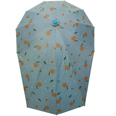 sun protection and UV protection — Elektromobil üçün ön şüşə çətiri (günlük) - green-sweet-orange-vinyl-extended-umbrella-single-umbrella-without-stand