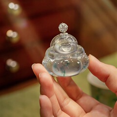 天然高氷種漂花翡翠仏公ペンダント女性ミャンマーA品ガラス種氷透玉ペンダント正規品