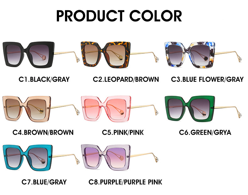 Casual Simple Style Marble Ac Square Inlaid Pearls Full Frame Women's Sunglasses display picture 3